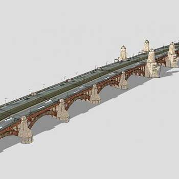 欧式公路桥SU模型下载_sketchup草图大师SKP模型