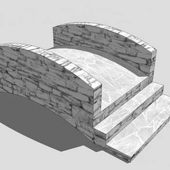 小型石桥设计SU模型下载_sketchup草图大师SKP模型