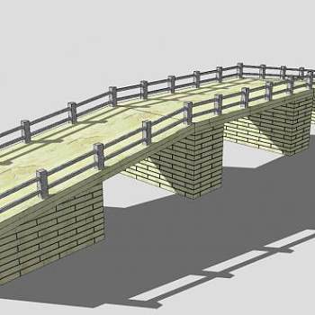 现代砖桥石桥SU模型下载_sketchup草图大师SKP模型