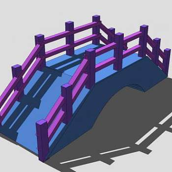 简易中式拱桥SU模型下载_sketchup草图大师SKP模型