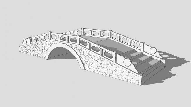 中式石拱桥sketchup模型下载_sketchup草图大师SKP模型