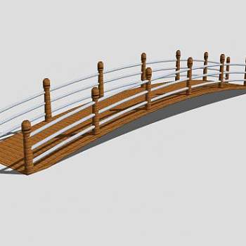 自然风铁护栏木桥SU模型下载_sketchup草图大师SKP模型