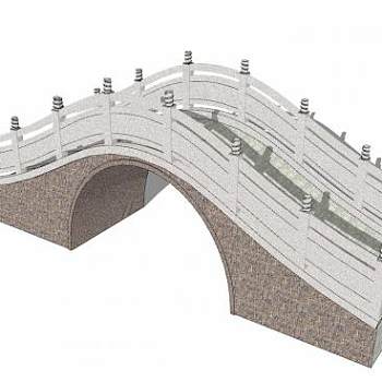 中式风格拱桥SU模型下载_sketchup草图大师SKP模型