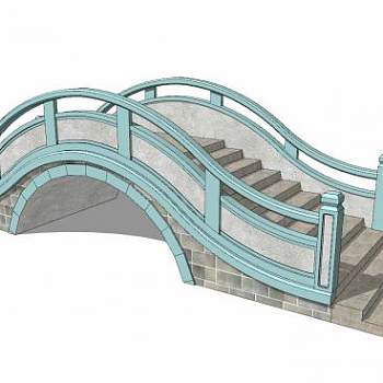 中式园林石拱桥SU模型下载_sketchup草图大师SKP模型