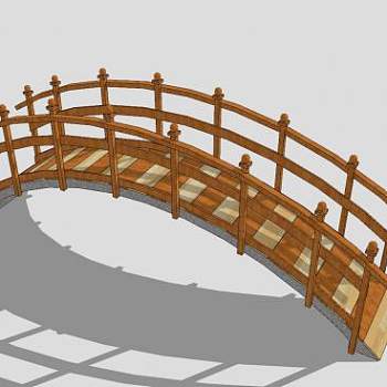 自然风圆弧拱桥SU模型下载_sketchup草图大师SKP模型