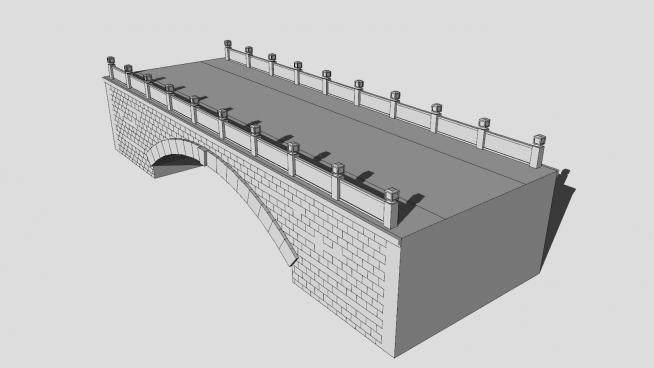现代石桥砖桥SU模型下载_sketchup草图大师SKP模型