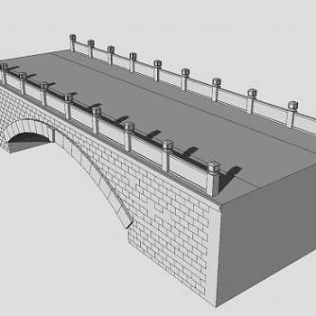 现代石桥砖桥SU模型下载_sketchup草图大师SKP模型