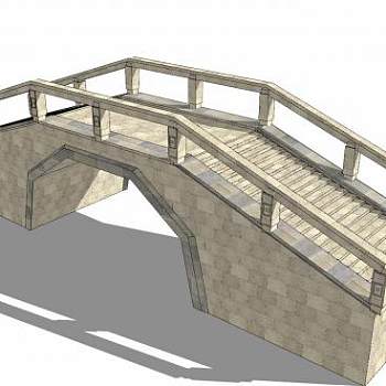 人行拱桥SU模型下载_sketchup草图大师SKP模型