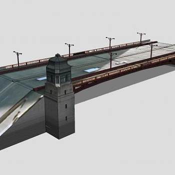 现代公路桥建筑SU模型下载_sketchup草图大师SKP模型