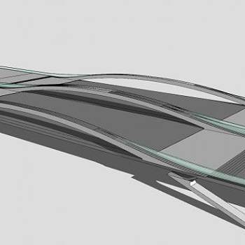 现代大桥建筑SU模型下载_sketchup草图大师SKP模型