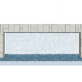 水景景墙su模型下载_sketchup草图大师SKP模型