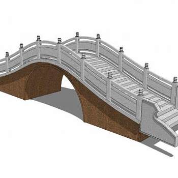 仿古石拱桥SU模型下载_sketchup草图大师SKP模型