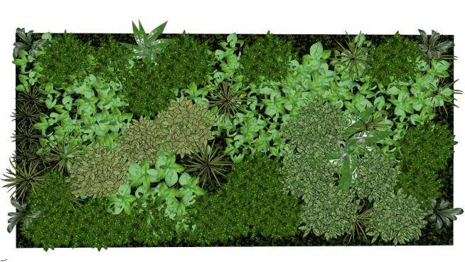 垂直绿化植物墙面su模型下载_sketchup草图大师SKP模型