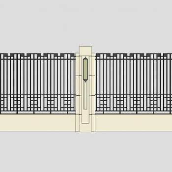 别墅栏杆围墙su模型下载_sketchup草图大师SKP模型