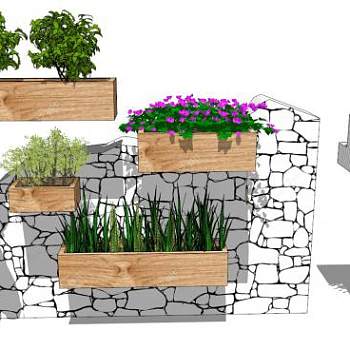 景观花箱su模型下载_sketchup草图大师SKP模型