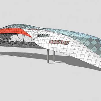 现代天桥设计SU模型下载_sketchup草图大师SKP模型