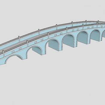 现代大型石拱桥SU模型下载_sketchup草图大师SKP模型