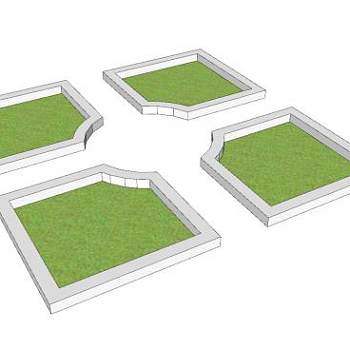 现代花圃树池SU模型下载_sketchup草图大师SKP模型