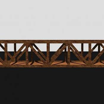 现代铁艺桥SU模型下载_sketchup草图大师SKP模型