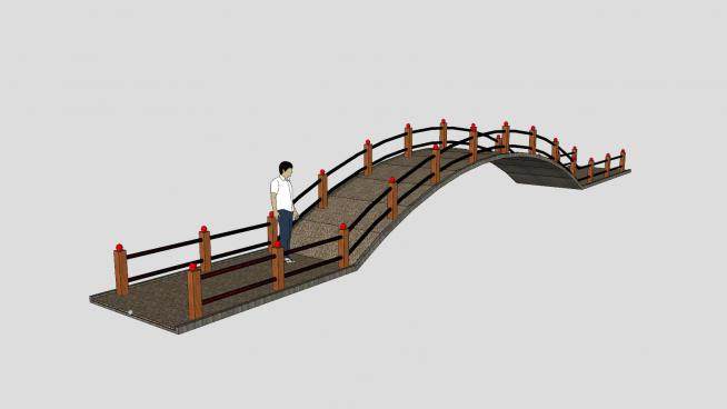 现代景观拱桥SU模型下载_sketchup草图大师SKP模型
