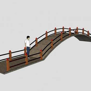 现代景观拱桥SU模型下载_sketchup草图大师SKP模型