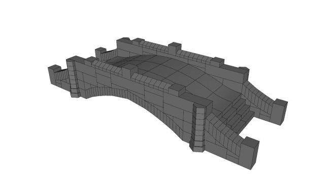 现代石拱桥设计SU模型下载_sketchup草图大师SKP模型