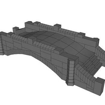 现代石拱桥设计SU模型下载_sketchup草图大师SKP模型