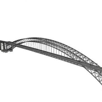 现代钢结构公路桥SU模型下载_sketchup草图大师SKP模型