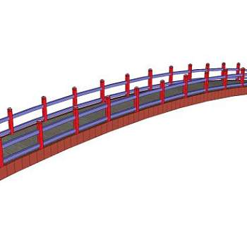 现代拱桥后湾桥SU模型下载_sketchup草图大师SKP模型