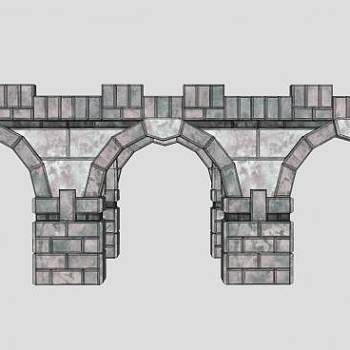 现代道路石拱桥SU模型下载_sketchup草图大师SKP模型