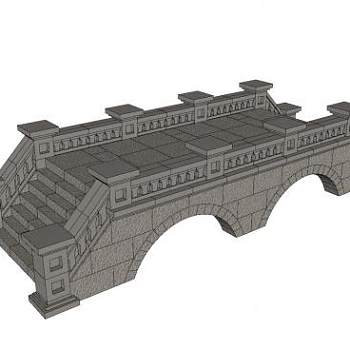 仿古石桥SU模型下载_sketchup草图大师SKP模型