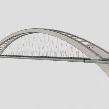 现代拱系铁艺大桥SU模型下载_sketchup草图大师SKP模型