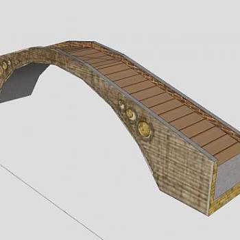 现代石拱桥外观SU模型下载_sketchup草图大师SKP模型