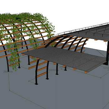 半包围花架su模型下载_sketchup草图大师SKP模型