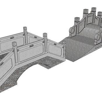中式简约桥su模型下载_sketchup草图大师SKP模型