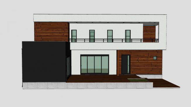 两层别墅住宅建筑sketchup模型下载_sketchup草图大师SKP模型