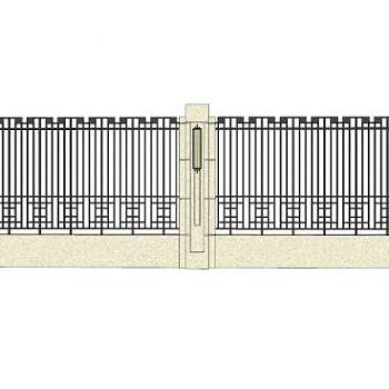 新中式院墙围墙SU模型下载_sketchup草图大师SKP模型