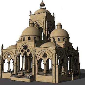 欧式古典建筑su模型下载_sketchup草图大师SKP模型