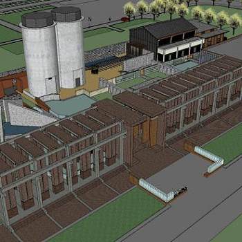 新中式廊架建筑SU模型下载_sketchup草图大师SKP模型