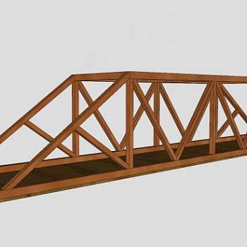 现代木桥设计sketchup模型下载_sketchup草图大师SKP模型