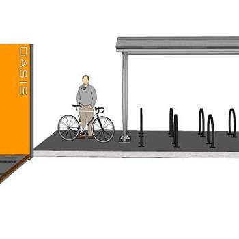 现代廊架停车亭SU模型下载_sketchup草图大师SKP模型