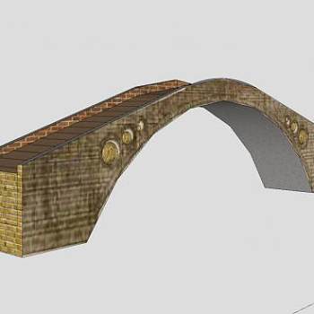 复古砖砌拱桥SU模型下载_sketchup草图大师SKP模型