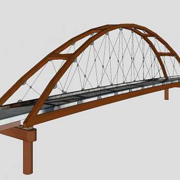 现代公路拱桥SU模型下载_sketchup草图大师SKP模型