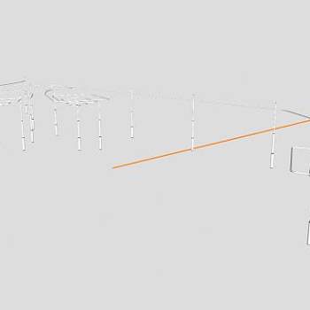 现代铁艺廊架设计SU模型下载_sketchup草图大师SKP模型