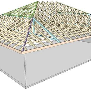 桁架顶棚su模型下载_sketchup草图大师SKP模型