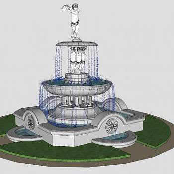 人文小品景观su模型下载_sketchup草图大师SKP模型