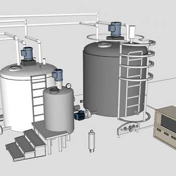 化工厂设备设施模型_su模型下载 草图大师模型_SKP模型
