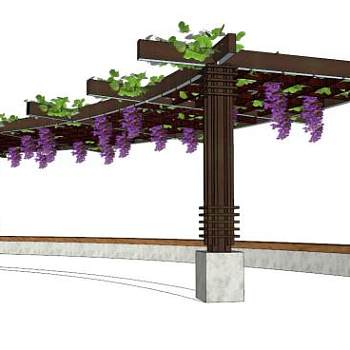 葡萄廊架su模型下载_sketchup草图大师SKP模型