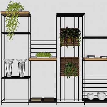 花盆花架su模型下载_sketchup草图大师SKP模型