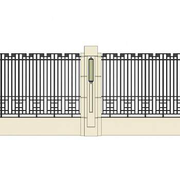围墙设计su模型下载_sketchup草图大师SKP模型